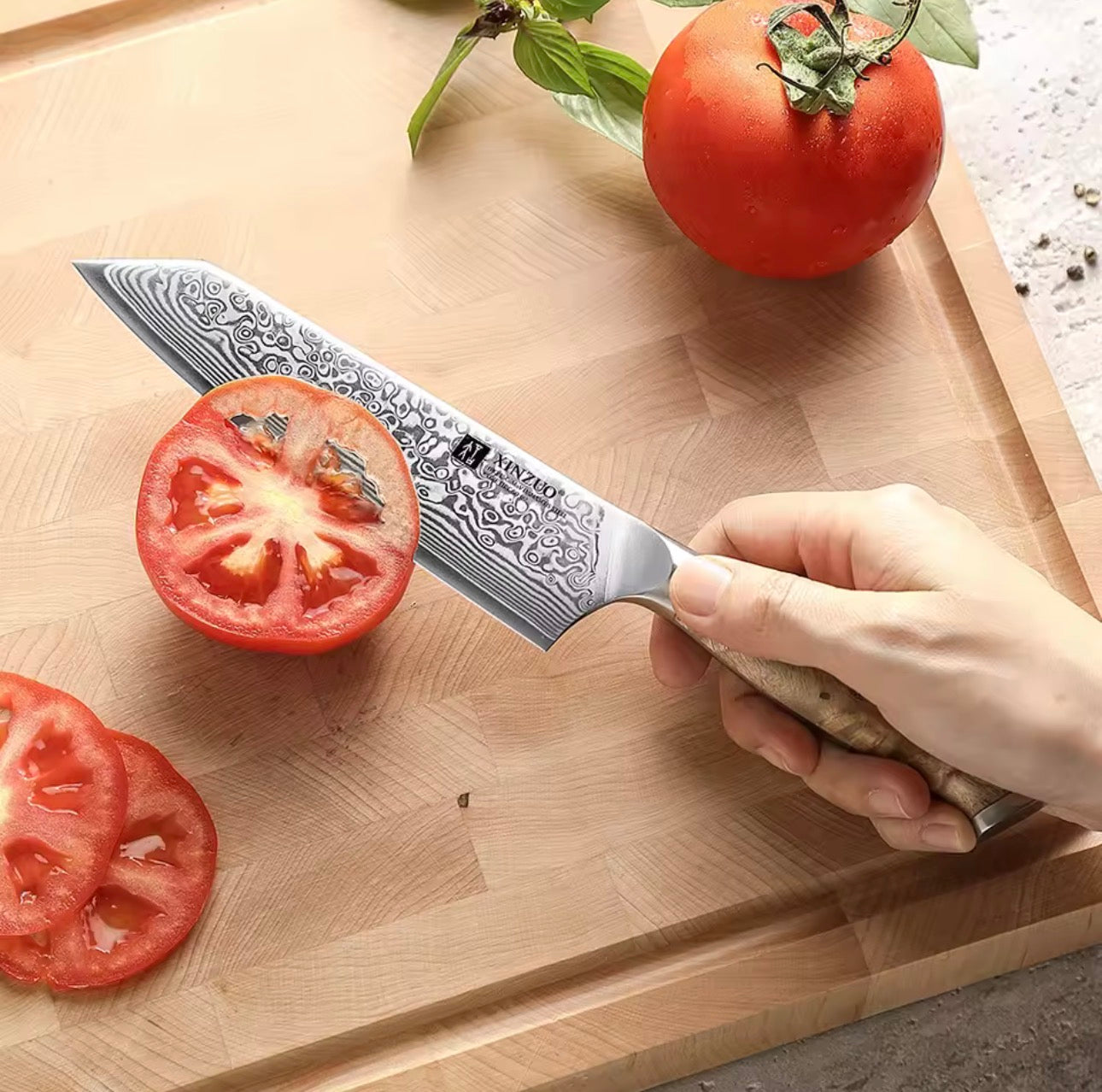 XINZUO Damascus Steel Bunka Knife