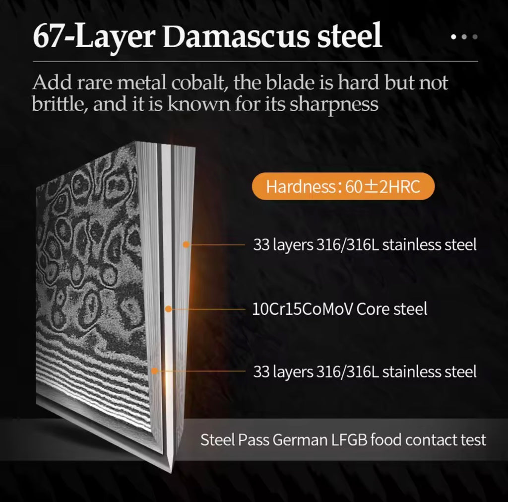 XINZUO Damascus Steel Bunka Knife